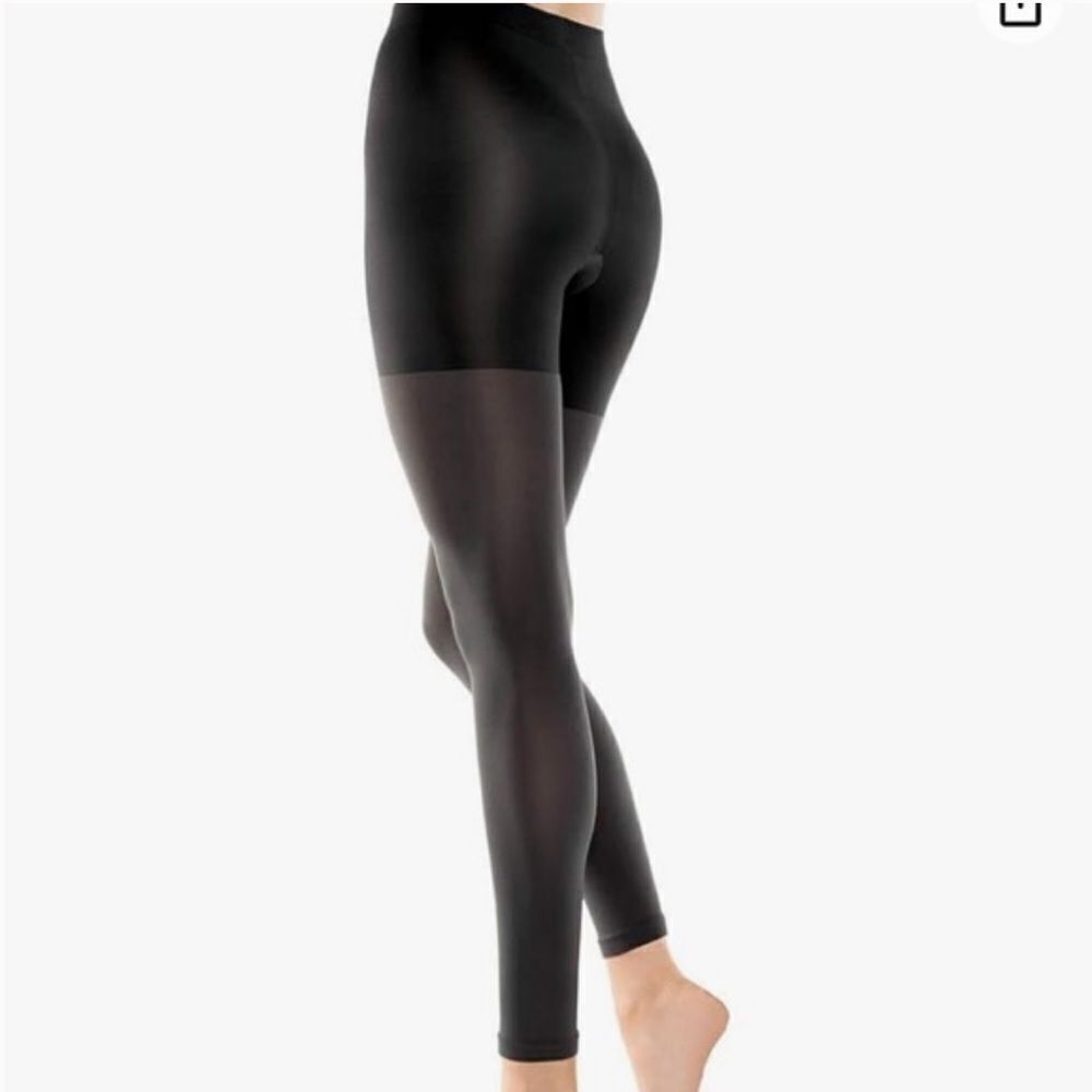 Love Your Assets Sara Blakely Spanx Ankle Length Shaping Tights Size 3 Black New